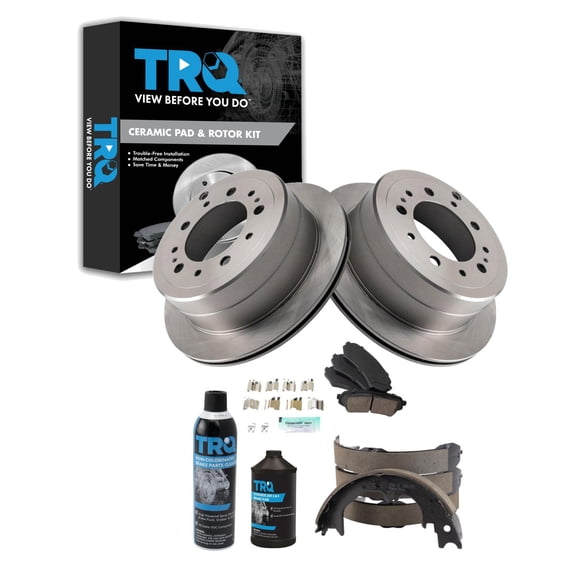 TRQ Rear Brake Pad & Rotor Kit BKA42460 Fits Select 1998-2007 Toyota Land Cruiser , 2005-2007 Lexus LX470