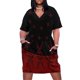 thumbnail image 1 of Vestido holgado con bolsillos Night Stars (granate/negro), vestido de mujer, ropa de mujer, vestido elegante coreano para mujer, traje de verano para mujer, 1 of 7