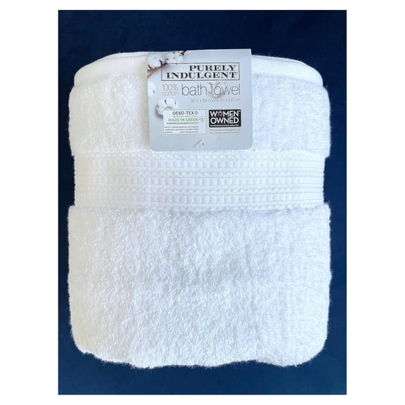 Purely Organic Bliss 100% Organic Cotton Bath Towel (White, 2)