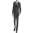 thumbnail image 5 of Mens Ticket Pocket 2-piece Charcoal Wool Modern Fit Suit, 5 of 5
