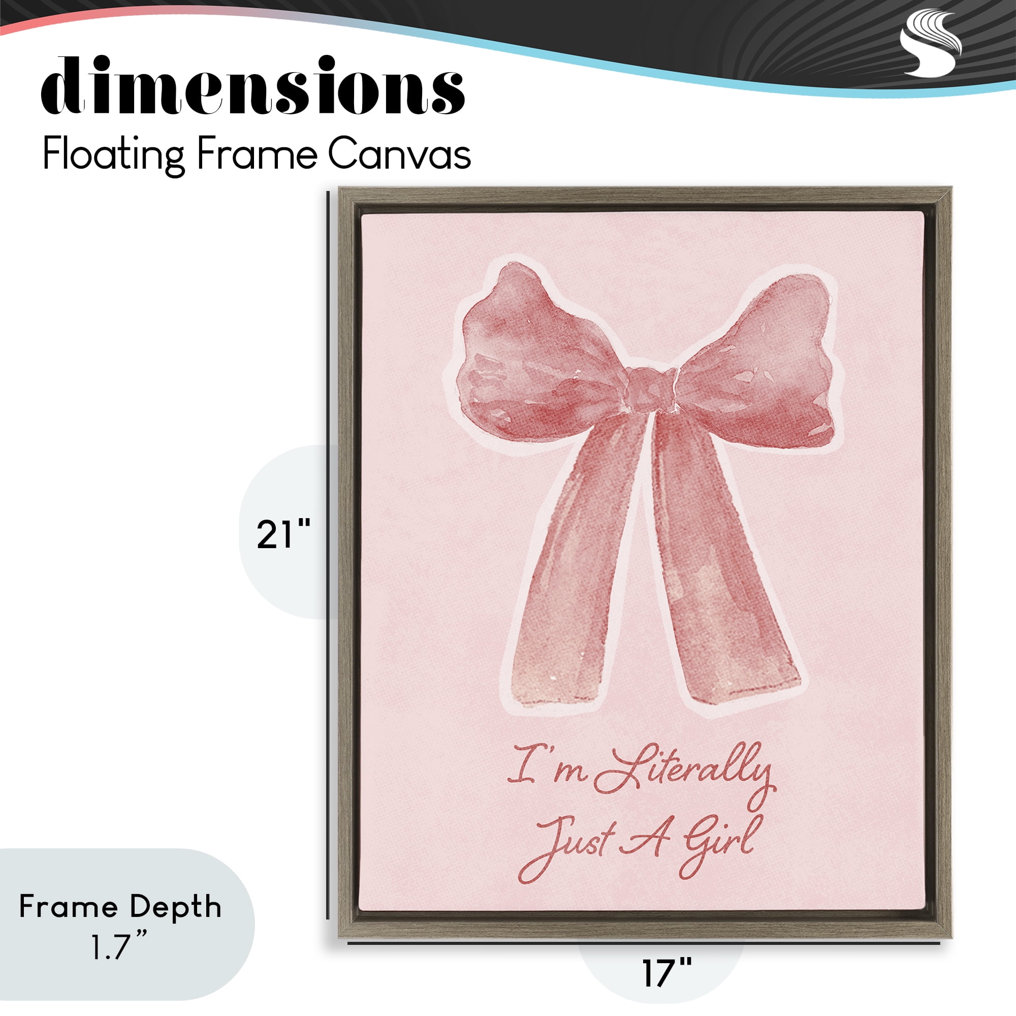 Stupell Industries Literally Just A Girl Brown Framed Floater Canvas Wall Art, design by Lucille Price