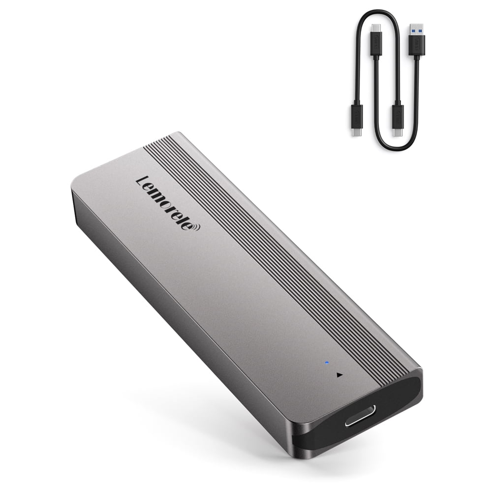 Lemorele SSD Hard Drive Cases External M.2 NVMe Sata PCIE Dual Protocol Case with USB 3.1 Gen 2