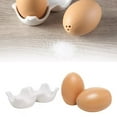 thumbnail image 3 of SharkTRUE Novelty Egg Shaped Ceramic Salt and Pepper Shakers Set, Kitchen Decor & Table Setting Ornament, 3 of 10