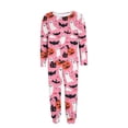 thumbnail image 5 of Halloween Plus Size Women's Pajama Set Pumpkin Ghost Bat Print Long Sleeve Crew Top Elastic Cuff Jogger Pants Soft Breathable Festive Night Loungewear, Ladies Pajamas Sets Pink a XL, 5 of 6