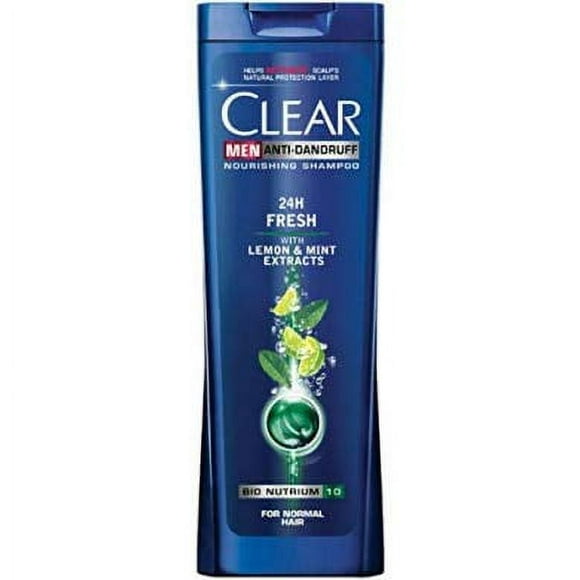Clear Shampoo 24H Fresh With Lemon And Mint Extracts Anti-Dandruff 3x400ML 13.53OZ Pack of 3