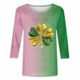 thumbnail image 4 of Meichang T-Shirts à Manches 3/4 pour Femmes, T-Shirts Graphiques Chanceux pour la Saint-Patrick, Col Rond, Coupe Ample, T-Shirts de Vacances Irlandais, 4 of 5