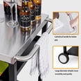 thumbnail image 4 of OuterMust Outdoor Three-Shelf  Grill Cart Moveable Pizza Oven and Food Prep Table with Wheels, Silver & Black, 4 of 6