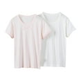 thumbnail image 1 of fatyb Lot de 2 T-Shirts d'Été pour Filles T-Shirts de Détente Confortables et Doux T-Shirts Décontractés à Manches Courtes Col Ras du Cou Hauts Fins, 1 of 3