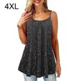 thumbnail image 1 of Sonducket Camiseta sin mangas con tirantes de verano con estampado suelto para mujer Camisetas sin mangas Negro 4XL, 1 of 4