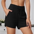 thumbnail image 2 of YMNXA Women's Casual Summer Shorts High Waist Solid Color Loose Comfortable Shorts With Lined Pockets For Outdoor Activities And Daily Wear,Black,Xxl, 2 of 7