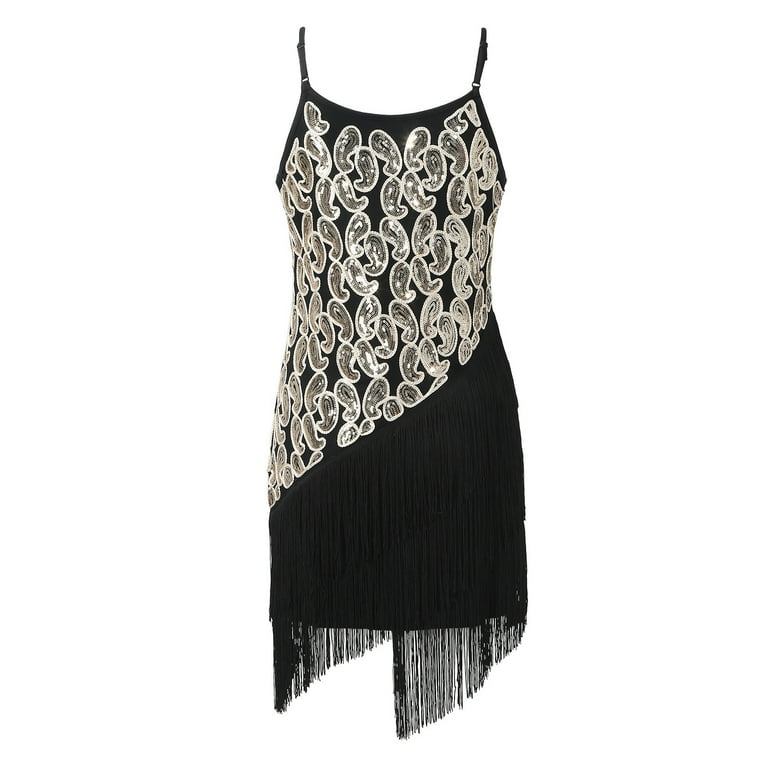 EHQJNJ Elegant Dress Women Fashion 1920S Sleeveless Vintage Casual Gothic  Dress Plus Size Sequin Tassel 20S Girl Party Dress Formal Christmas Dresses  for Women Long Sleeve Mini Dress for Women - Walmart.com