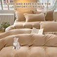 thumbnail image 5 of Eurhowing 2-Piece Twin Duvet Cover Set, Ultra-Soft Velvet Bedding Set with Zipper Closure & 1 Pillow Sham, Wrinkle & Fade Resistant Duvet Cover, 68"x90", Beige, 5 of 8