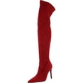 thumbnail image 1 of Guess Womens Bonis2 Faux-Suede Stiletto Over-The-Knee Boots Red 5.5 Medium (B,M), 1 of 4