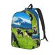 thumbnail image 1 of Disketp Grazing Cows Mountain View Mochila de Lona Estampada, Mochila Escolar de Viaje Ligera para Estudiantes y Portátil-Small, 1 of 5