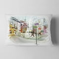 thumbnail image 2 of Designart Colorful Illustration of City - Cityscape Throw Pillow - 12x20, 2 of 5