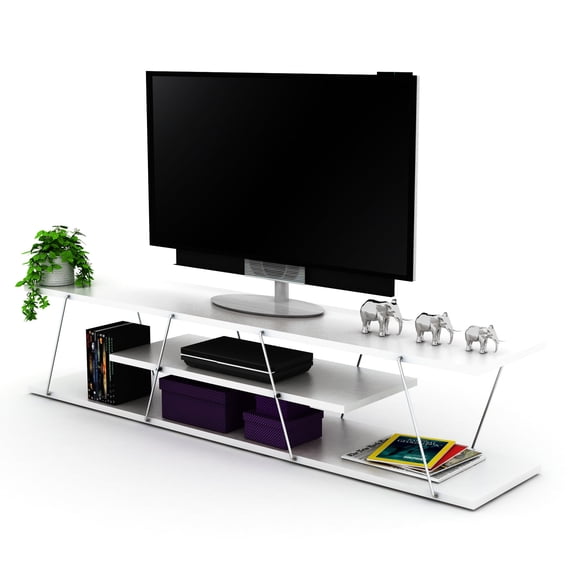 12-inch Depth | 4 Shelves Design | Studio Apartment Space-saving TV Stand