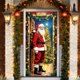 thumbnail image 1 of Christmas Door Curtain Santa Claus Polyester Fabric Decorative Cover for Holiday Party Wall and Door Hanging Festival Home Decor, 1 of 6