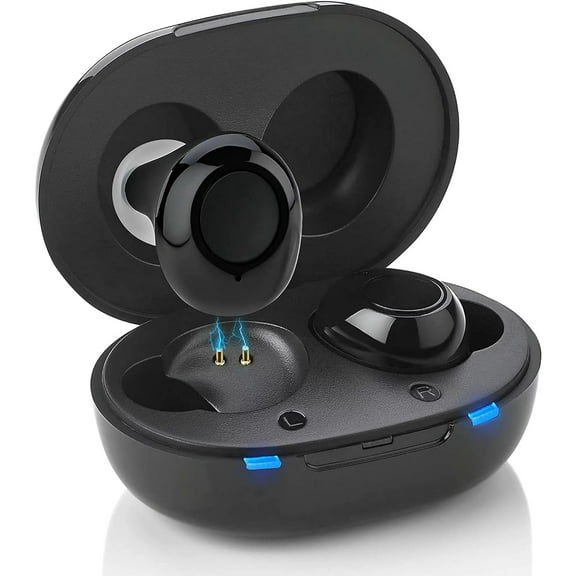 SUWU Hearing Aids for Seniors, Rechargeable Hearing Amplifier Loud Sound with USB Portable Charging Case, 2-Pack, (Black)