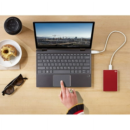 Seagate - Backup Plus Slim 1TB External USB 3.0 Portable Hard Drive - Red
