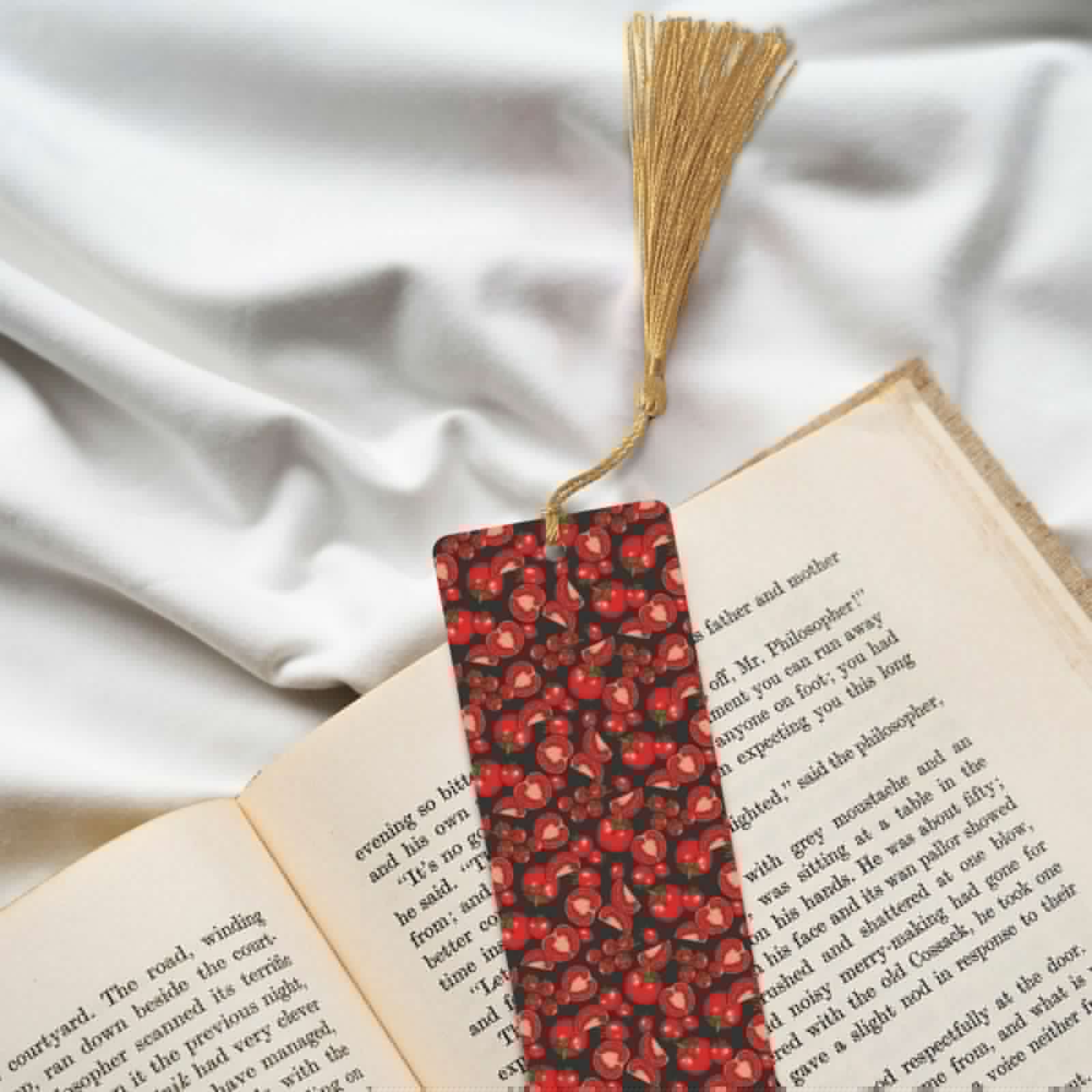 thumbnail image 6 of Kdxio Tomato Print Metal Tassel Bookmarks,Perfect Gift for Art Lovers and Bookworms Metal Bookmarks for Women, 6 of 8