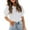 White, variant on HBFAGFB Women's T-Shirts Puffy Sleeve Crewneck Loose Casual Short Sleeved Summer Clothes Pink Size 2XL