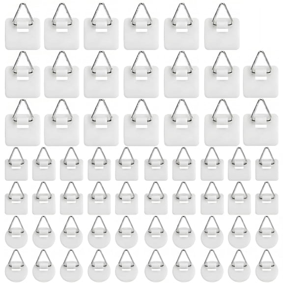 60 Pieces Invisible Sticky Wall Hangers, Nail-Free Adhesive Hooks for Plates Foamboard & Art Decor