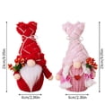 thumbnail image 3 of Valentine's Gift Valentine's Day Decoration Gnomes, Handmade Valentines Gnomes Plushie Hat LED, 3 of 17