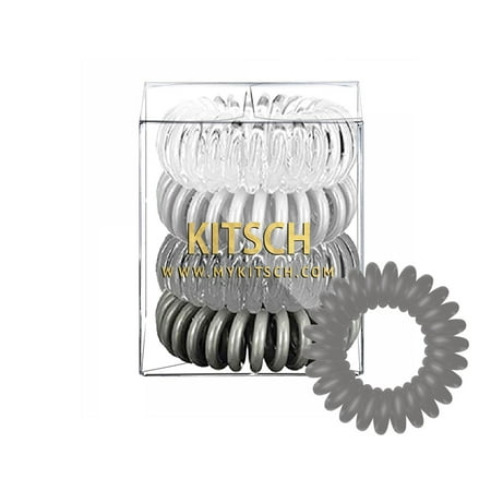 Kitsch 4 piece hair CliquidSet , Top rated & Best Value Phone cord hair tie (Best Value Phono Preamp)