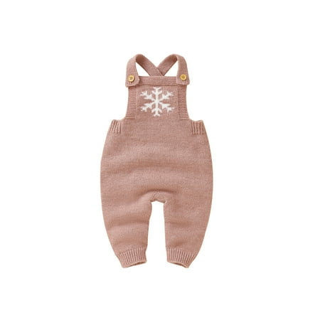 

Bagilaanoe Newborn Baby Girl Boys Knitted Jumpsuit Snowflake Letters Print Sleeveless Bodysuit Overalls 3M 6M 9M 12M 18M Infant Ribbed One Piece Romper