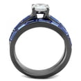 thumbnail image 3 of Women's Stainless Steel Two-Tone IP Light Black 5.75(g) CZ Clear Ring Set, 3 of 5