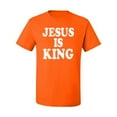 thumbnail image 2 of Jesus Is King Bible Scripture | Mens Christian Graphic T-Shirt, Orange, Small, 2 of 3