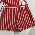 thumbnail image 7 of vigerkar Sexy Halter String Striped Triangle Boyshorts Bikini Sets Bathing Suit 3 Piece (Brick Red, S), 7 of 7