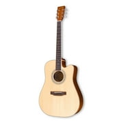 Zager Full Size ZAD50CE Solid Spruce/Mahogany Acoustic Electric Guitar - Natural Finish