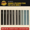 thumbnail image 2 of Dura-Gold Sanding Sticks and Polishing Sticks for Plastic Models, Pack of 20 - 2 Each of 10 Grits, Coarse 80 to Super-Fine 7000 Grit, Classic Style - Wood, Metal, Auto Detailing, Hobby Sandpaper, 2 of 6