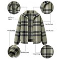 thumbnail image 4 of Smsaxvxz Women’s Long Sleeve Sherpa Fleece Plaid Jacket Casual Chunky Fuzzy Warm Winter Coat for Women White S, 4 of 8