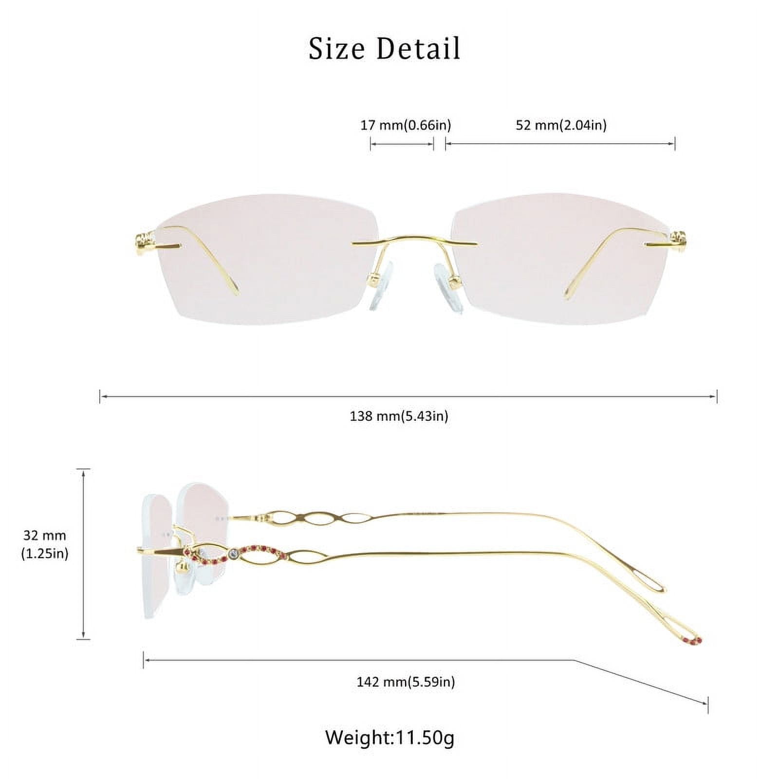 LifeArt Pure Titanium Frame Glasses/Blue Light Blocking Reading Glasses, Reduce Eyestrain, Stylish for Men and Women(Gold,+0.50 Magnification)