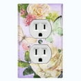 thumbnail image 1 of Metal Light Switch Plate Outlet Cover Flower White Rose Purple ROS012, 1 of 13