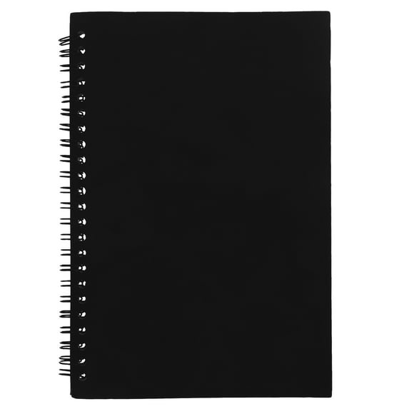 Vintage Kraft Paper Spiral Sketchbook Journal Planner Diario Cuaderno para estudiantes Escritura de oficina Dibujo (Cubierta negra)