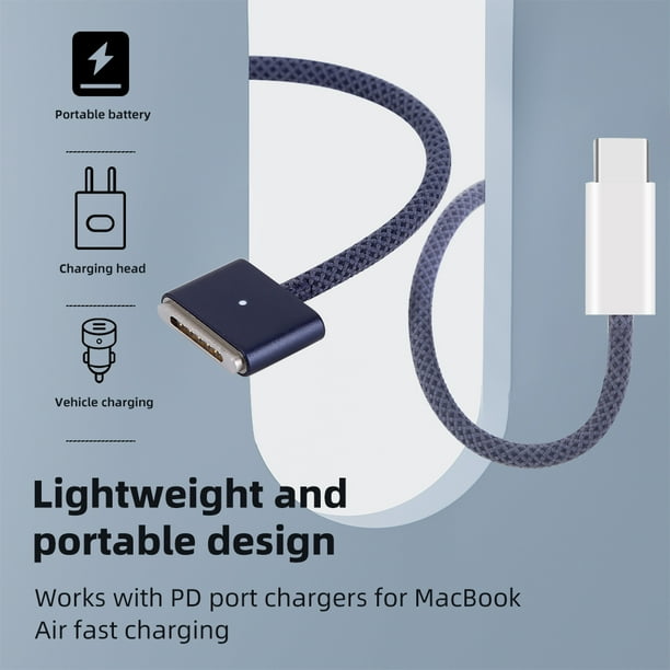 Cable USB-C a 3 agnético de 140 W, cable de carga agnético 3