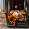 thumbnail image 6 of Artificial Fall Candle Wreath for Table Centerpieces,Small Pumpkin Candle Rings for Pillars,Artificial Maple Leaves Sunflower Candle Rings,Autumn Candle Holders for Farmhouse Wall Door Tabletop, 6 of 9