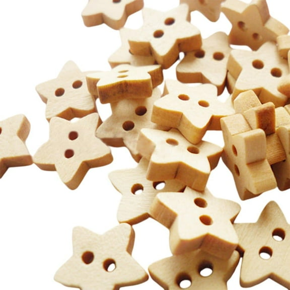 250Pcs 2 Holes Wooden Star Buttons Small Natural Basic Pentagram Shape Sewing Buttons Mini Cute Wood Buttons Bulk for Sewing Making s Knitting Cloth Scrapbooking DIY Accessories Supply
