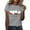 Grey, variant on Women's T-shirts Women's Wine Glass Printed Shirt Short Sleeve Round Neck T Shirt Fashion Top Lightweight Soft Casual Summer Clothing Clothes T-shirts