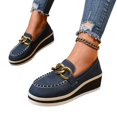 thumbnail image 5 of Willtoo Orthopedics Womens Wedge Platform Loafers Slip On Faux Suede Casual Shoes Round Toe Comfort Moccasins Fashion Walking Shoes, 5 of 5