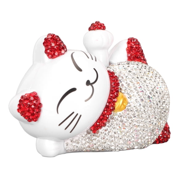 Lucky Cat, Solar Waving Cat Cute Lucky Cat Feng Shui Crafts Solar Fortune Cat Statue Waving Arm Bring Lucky Fortune Cat Figurine Lucky Cat Statue Ornament For Car Decoration