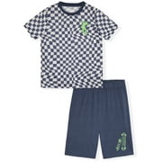 Sleep On It Boys 2-Piece Short-Sleeve Jersey Pajama Shorts Set - Skate , 8-10