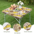 thumbnail image 4 of Yellow Sunflower Bud Leaf Pattern Square Fitted Tablecloth with Elastic Edge,Square Table Cover,Washable Elastic Table Cover for Home Kitchen Party Decor 36"x36", 4 of 6