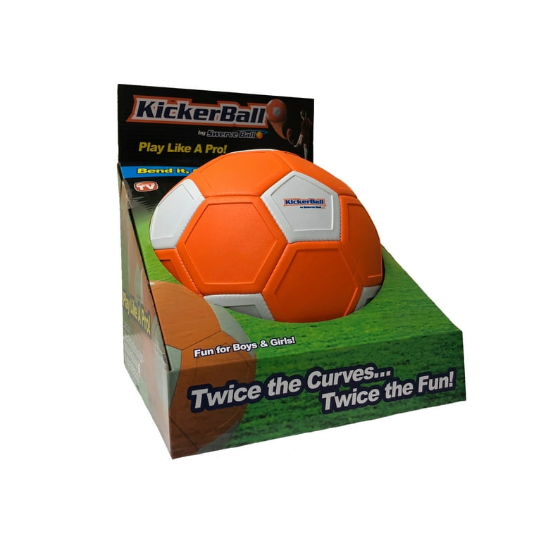 KickerBall Soccer Ball, Trick Ball that Curves and Swerves, Orange, As Seen  on TV 