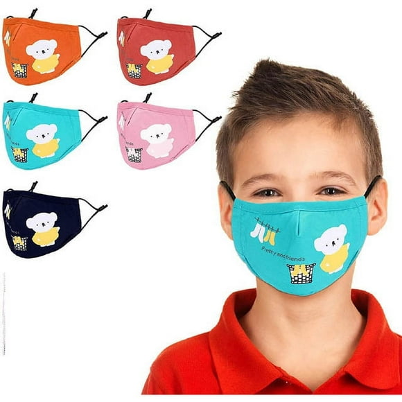 19345 - FACE MASK KIDS REUSABLE WASHABLE ADJUSTABLE BAND ASSORTED