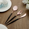 thumbnail image 5 of Efavormart 24 Pack | 8" Rose Gold Heavy Duty Plastic Cutlery Set | Black Handle Plastic Silverware, 5 of 11