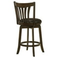 thumbnail image 3 of Decker Cherry Wood Swivel Bar Stool - Dark Cherry Finish, Faux Leather Seat, 360° Rotation, Counter Height, Kitchen/Dining. Solid Wood., 3 of 12